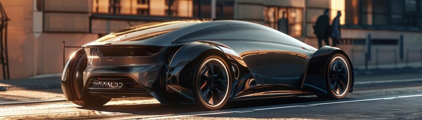 Fototapeta premium Visualize the future of transportation with a captivating 3D model of an electric car, highlighting its energyefficient components