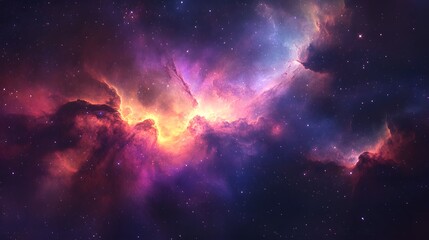 Fototapeta premium Cosmic Nebula with Stars and Gas Clouds