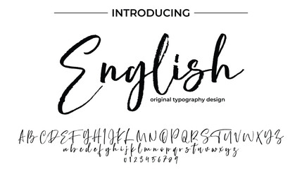 English Stylish brush painted an uppercase vector letters, alphabet, typeface
