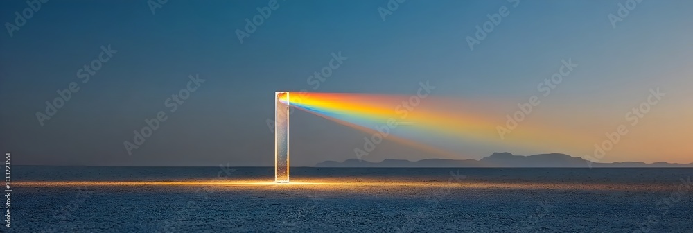 Leinwandbilder Captivating abstract image showcasing the mesmerizing spectrum of light beams refracting through prisms creating a vibrant and dynamic display of colors and patterns