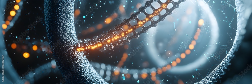 Aufkleber captivating digital featuring a dna strand glowing and swirling within a dynamic futuristic vortex t