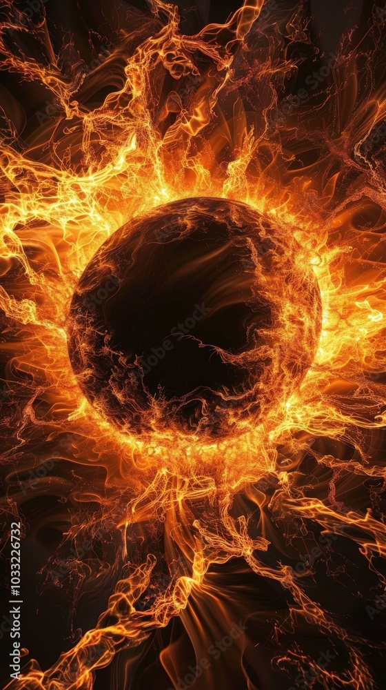 Canvas Prints fiery orb in space