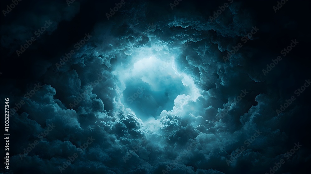 Aufkleber Dramatic sunlight breaking through storm clouds creating a striking visual metaphor for forgiveness hope and transformation after a period of conflict or turmoil