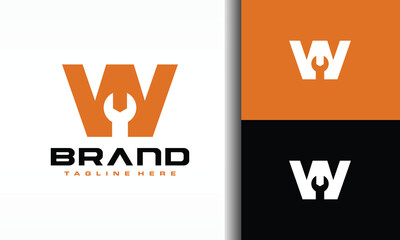 letter W wrench logo