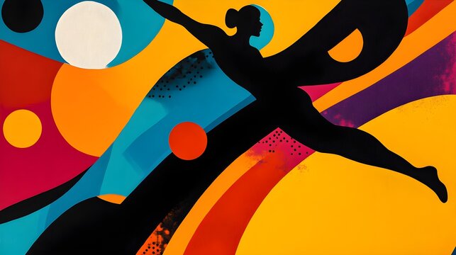 success with upward-reaching shapes and a sense of triumph. groovy graphic 