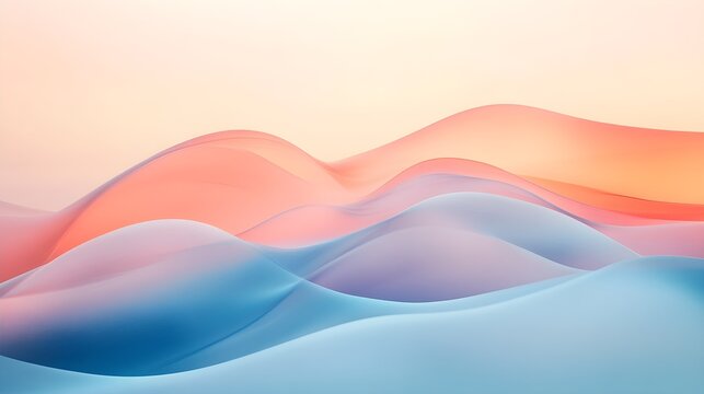 Calm serenity evoked through soft colors and gentle curves. groovy graphic 