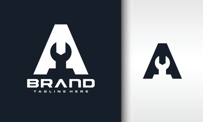 letter A wrench logo