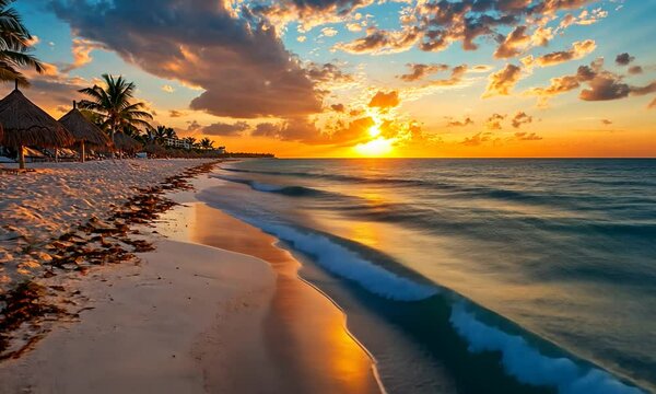 sunset over the sea