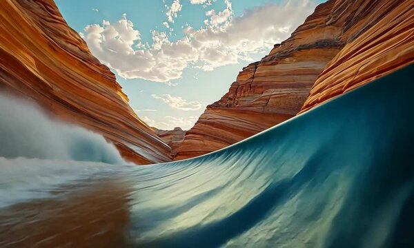 beautiful view of the river in the mountains