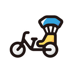 Rickshaw outline icon for graphic design, apps and websites