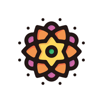 recommend clip art: Rangoli outline icon for graphic design, apps and websites