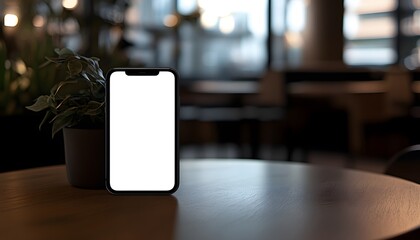 Smartphone Mockup: Cozy Cafe Ambiance 