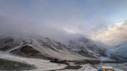 Snow In Tash Rabat Caravanserai in Kyrgyzstan