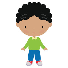 Cute little boy vector cartoon illustration