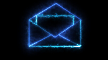 Fototapeta premium blue glowing maile icon