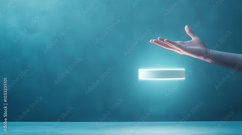 Poster Magnetic levitation of a small metallic object symbolizing the potential of futuristic technology and innovation in the fields of engineering science and physics