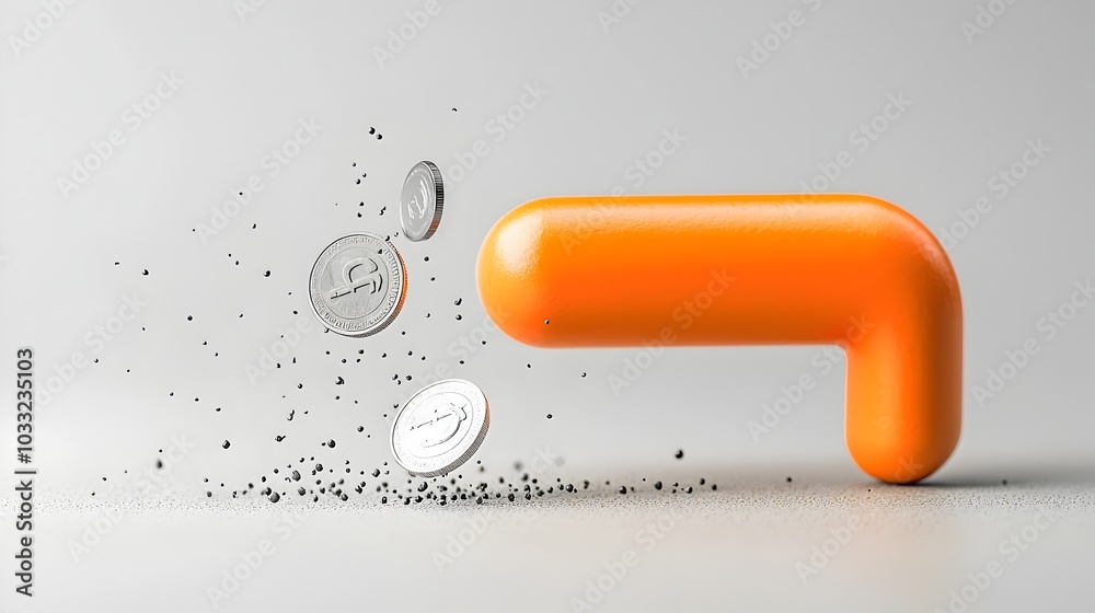 Poster magnetic force pulling coins smoothly across surface demonstrating the powerful concept of financial