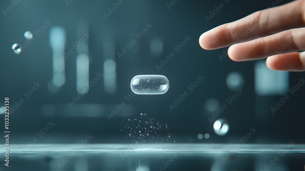 Aufkleber magnetic levitation of a small object symbolizing the advanced and innovative nature of futuristic t
