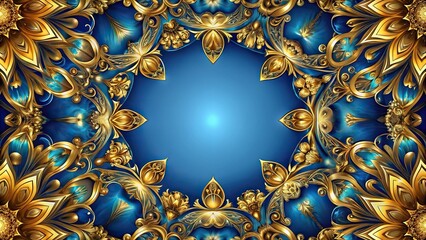 Abstract background with gold and blue elements