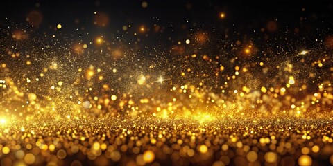 Naklejka premium Abstract background with moving and flicker gold particles