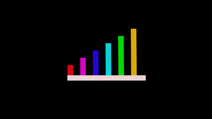 business graph on black background