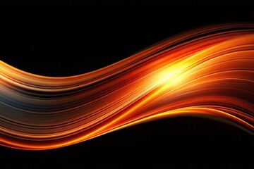 Abstract black and orange wave background reflected on surface