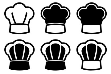
Chef hat icon set. Restaurant sign and symbol. Vector illustration
