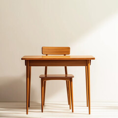 Minimalist Wooden Table and Chair Set, Ideal for Home Office or Study Spaces