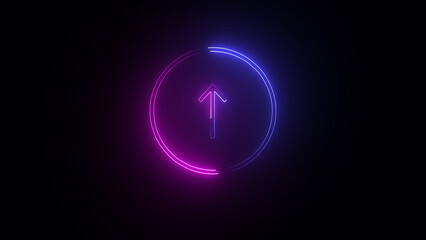 glowing neon sign arrow with alpha channel