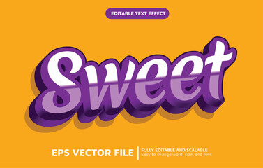 Editable Text Effect with Purple Sweet Style
