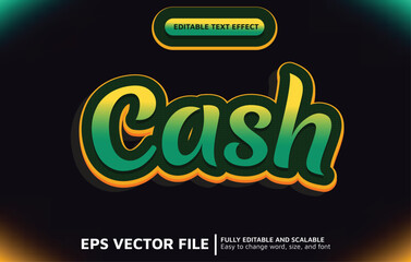 Editable Text Effect with Green Cash Style