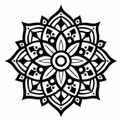 Mandala art design line art vector