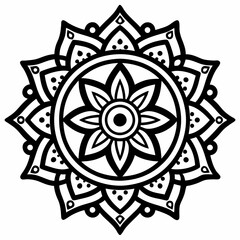 Mandala art design line art vector