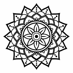 Mandala art design line art vector