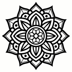 Mandala art design line art vector