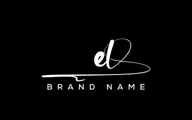 EL letter beauty handwriting vector logo.