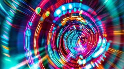 A Dazzling Display of Colorful Lights in Motion