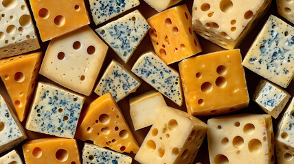 Cheese Pattern with Diced and Sliced Varieties
