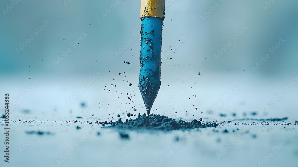 Poster Spilled ink with a pen lying beside a visual representation of the creative process and the beauty found in imperfection  This moody abstract image conveys a sense of spontaneity emotion