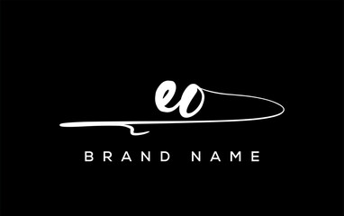 EO letter beauty handwriting vector logo.