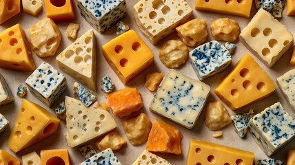 Cheese Pattern with Diced and Sliced Varieties