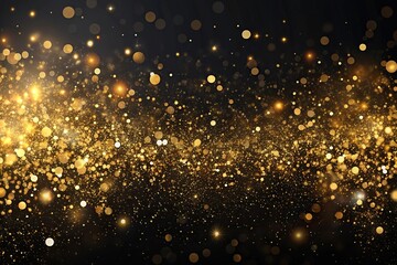 Fototapeta premium Abstract black and gold particle background with a unique perspective.