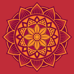 Mandala art design line art vector