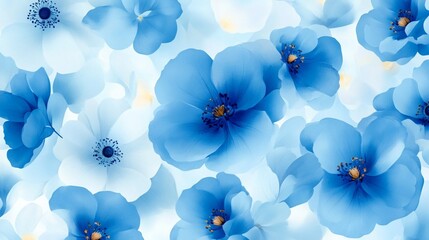 Delicate Blue Flower Arrangement with Soft Blurred Edges