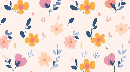 Delicate Floral Pattern in Pastel Colors for Spring