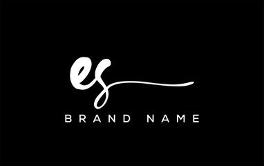ES letter beauty handwriting vector logo.