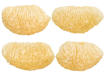 Set of Slice Pomelo Pulp Isolated On White Background