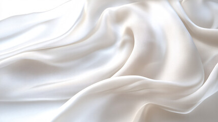 Fototapeta premium soft white silk fabric draped smoothly for elegant background texture