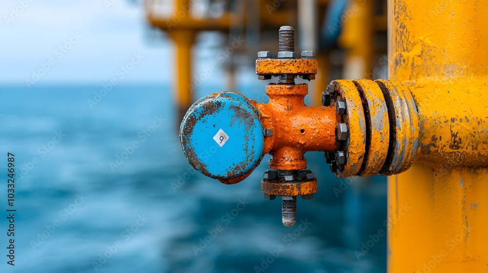Aufkleber Transforming industrial pipes and valves into abstract geometric shapes that symbolize the innovative process of change progress and technological advancement