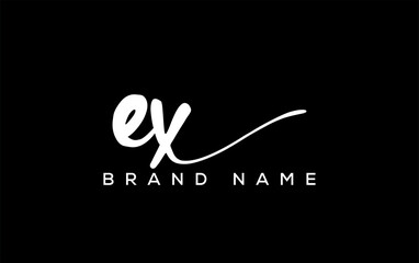 EX letter beauty handwriting vector logo.